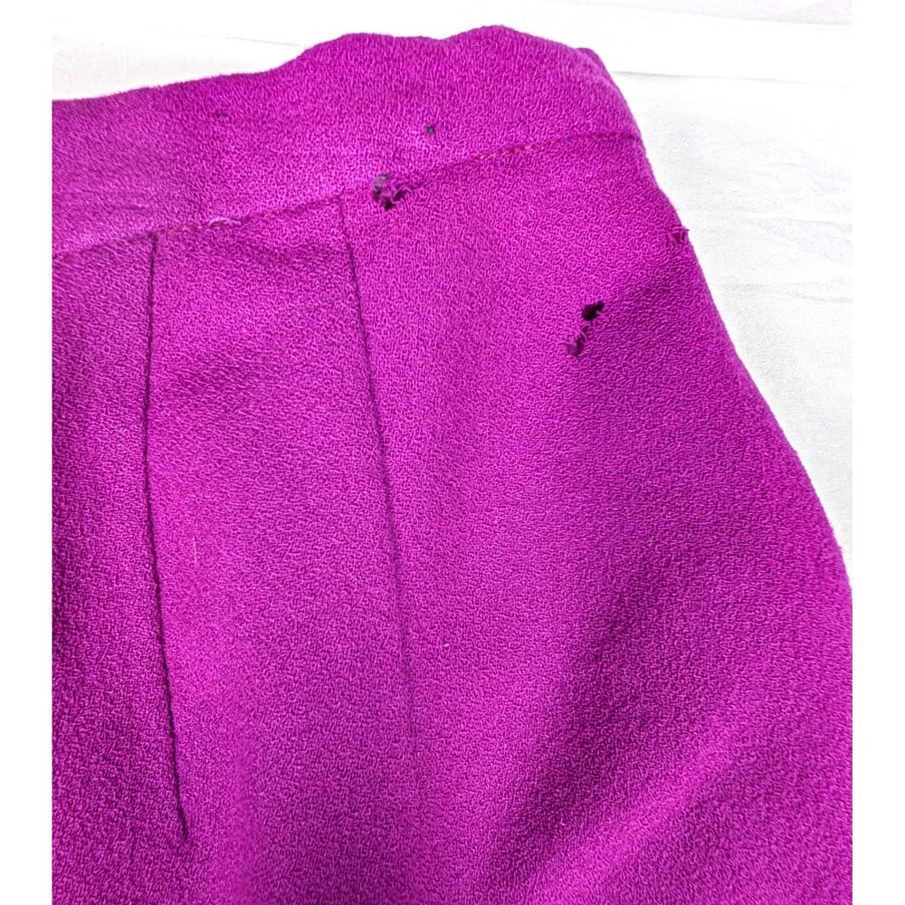 Tahari Vintage Magenta 100% Wool Pencil Skirt Made in USA Size 12 Purple - Picture 5 of 15
